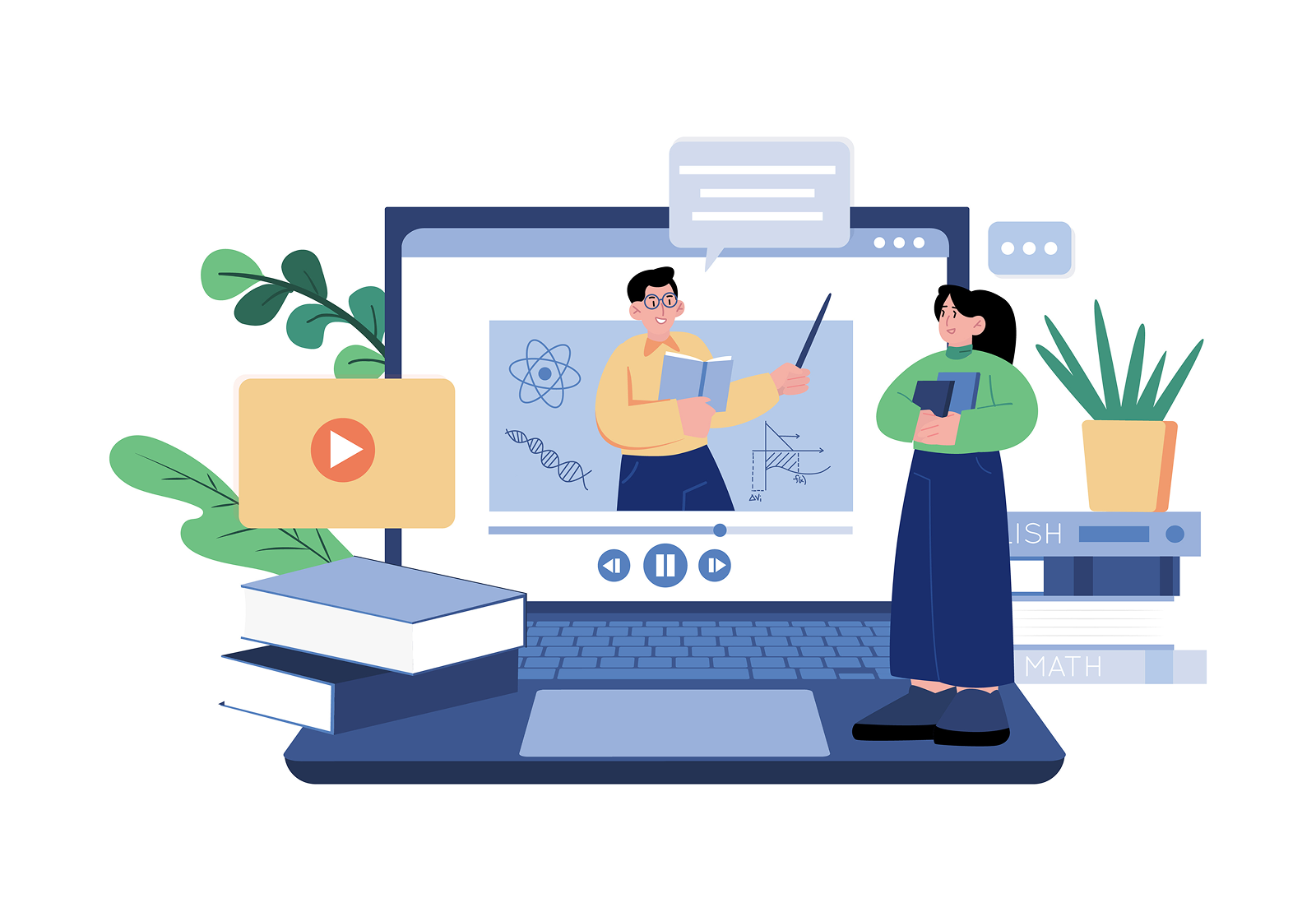 指導する先生と勉強する生徒